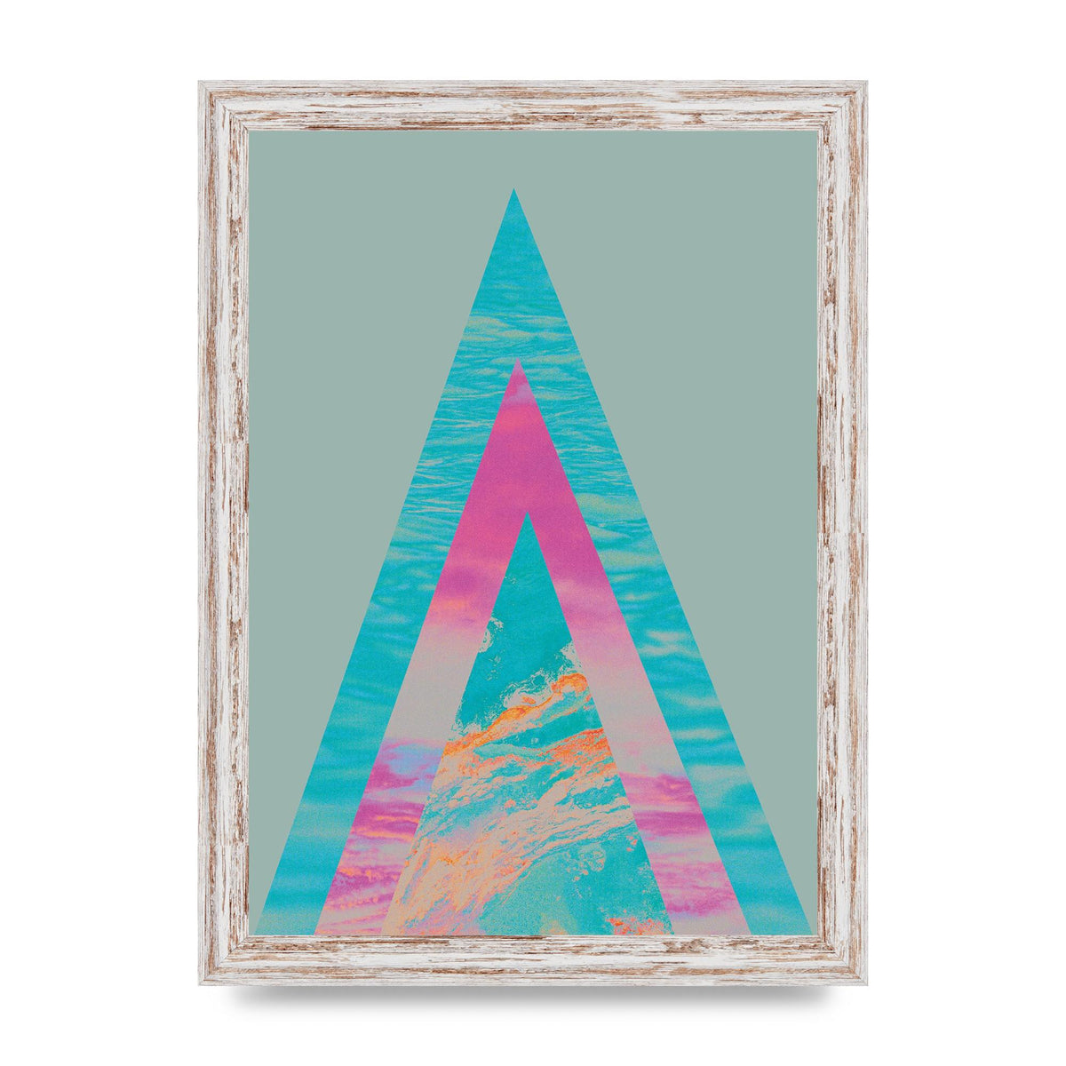 Abstract Colourful Pyramid Art For The Home - A4 framed