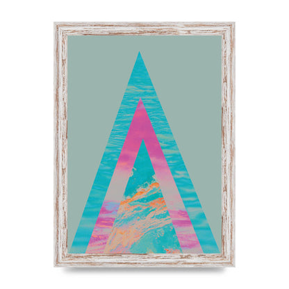 Abstract Colourful Pyramid Art For The Home - A4 framed
