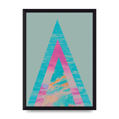 Abstract Colourful Pyramid Art For The Home - A4 framed
