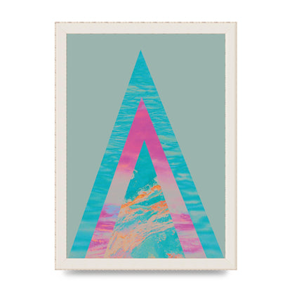 Abstract Colourful Pyramid Art For The Home - A4 framed