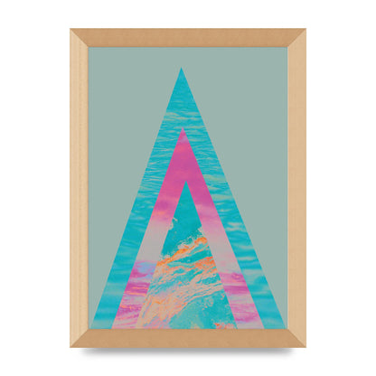 Abstract Colourful Pyramid Art For The Home - A4 framed