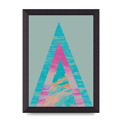 Abstract Colourful Pyramid Art For The Home - A4 framed