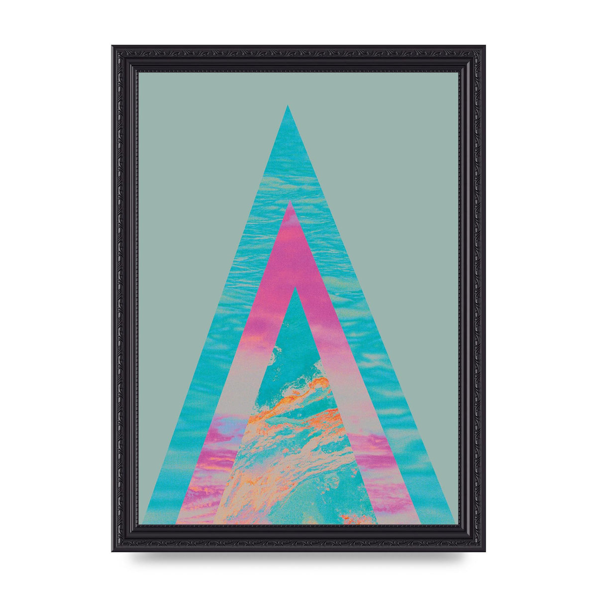 Abstract Colourful Pyramid Art For The Home - A4 framed