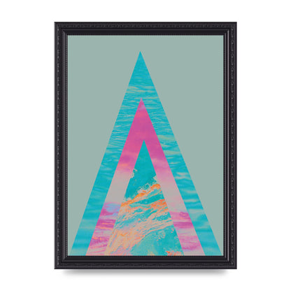 Abstract Colourful Pyramid Art For The Home - A4 framed