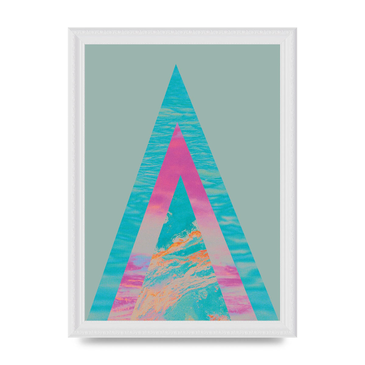 Abstract Colourful Pyramid Art For The Home - A4 framed