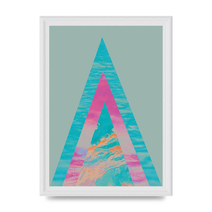 Abstract Colourful Pyramid Art For The Home - A4 framed