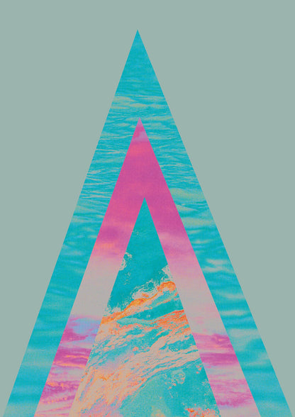 Abstract Colourful Pyramid Art For The Home - detail