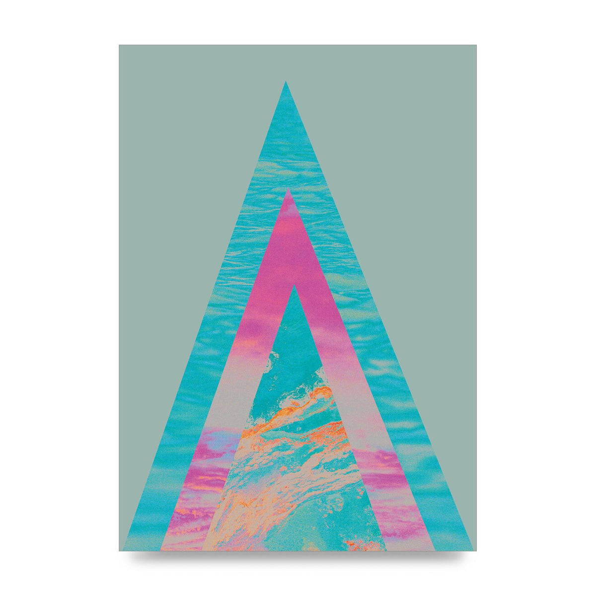 Abstract Colourful Pyramid Art For The Home - unframed print