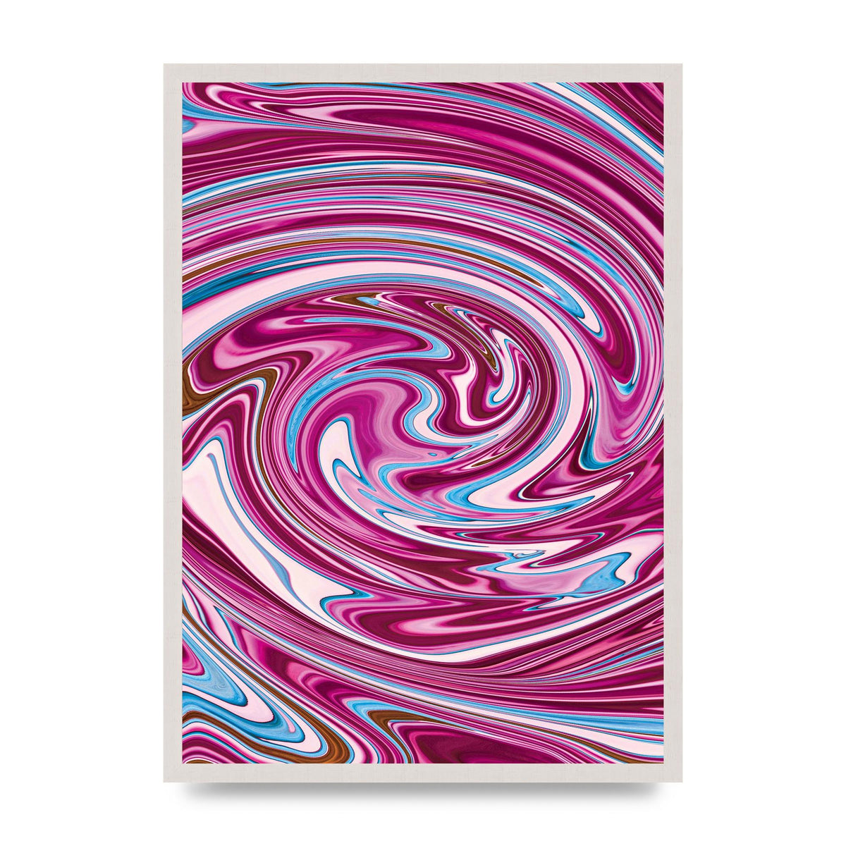 Pink Swirl Printed Poster - A2 framed