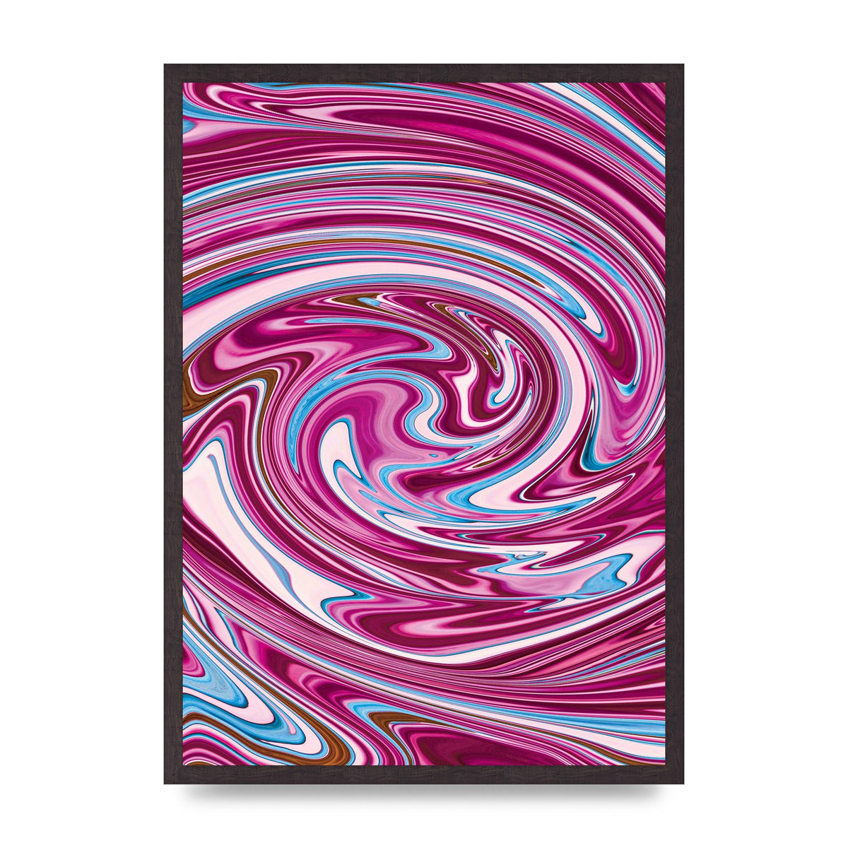 Pink Swirl Printed Poster - A2 framed