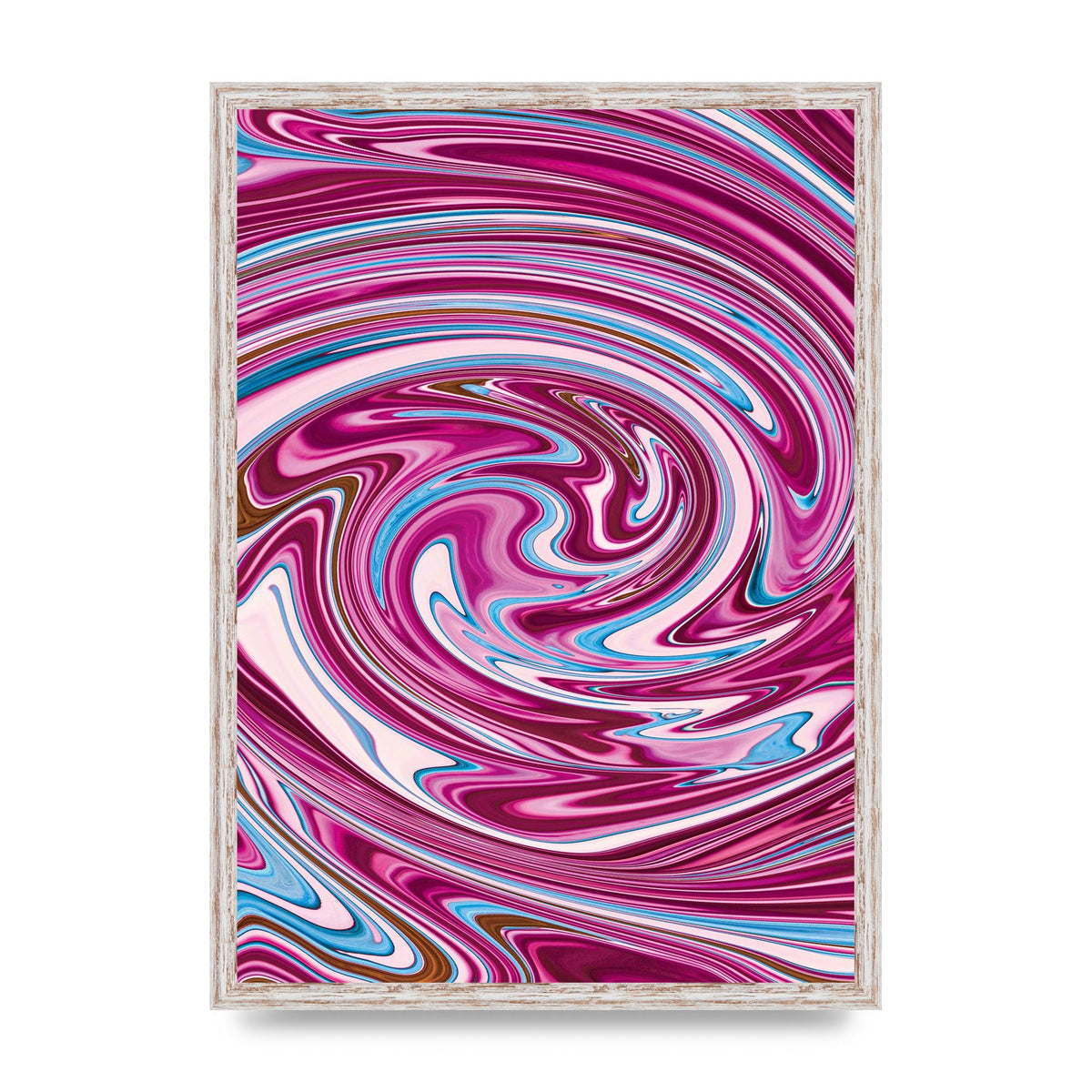 Pink Swirl Printed Poster - A2 framed