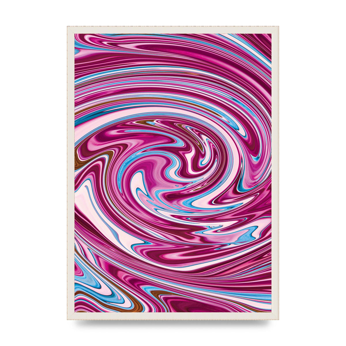 Pink Swirl Printed Poster - A2 framed
