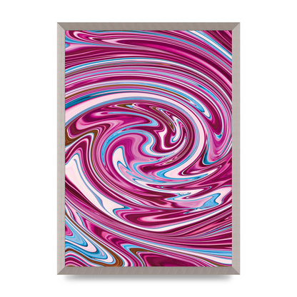 Pink Swirl Printed Poster - A2 framed