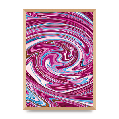 Pink Swirl Printed Poster - A2 framed