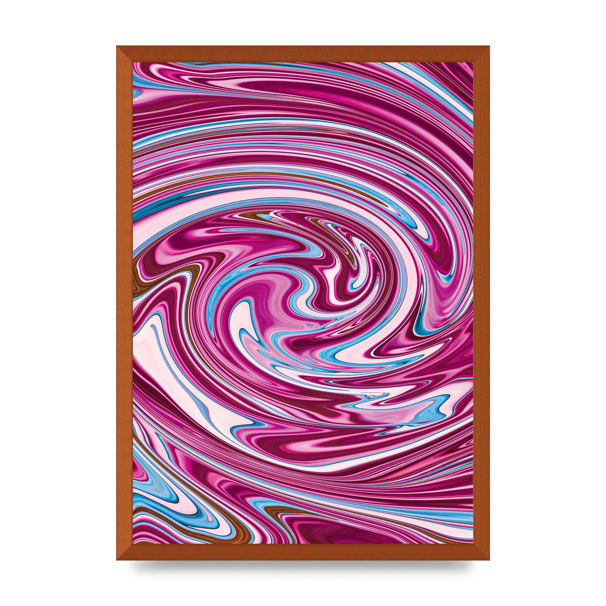 Pink Swirl Printed Poster - A2 framed