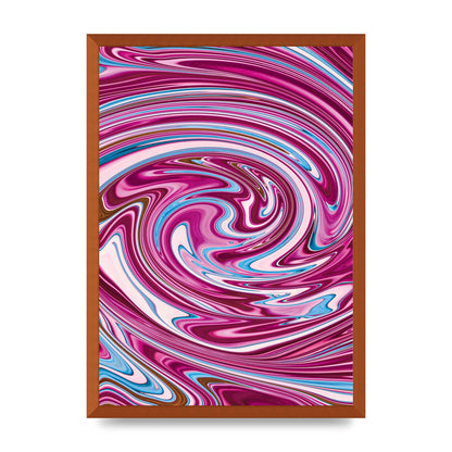 Pink Swirl Printed Poster - A2 framed