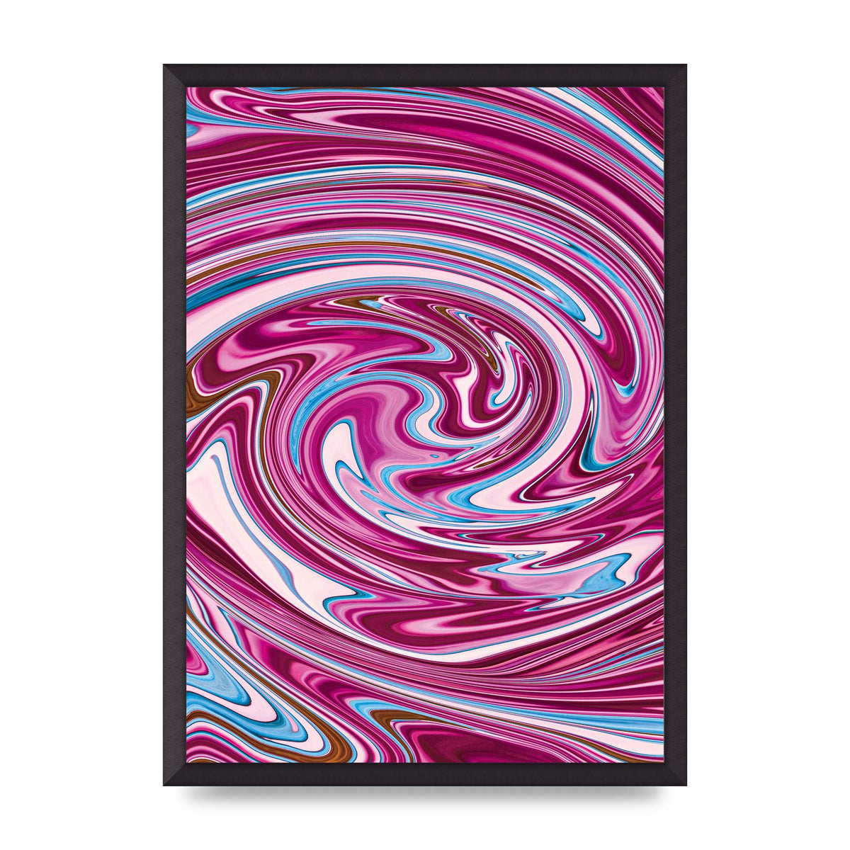 Pink Swirl Printed Poster - A2 framed