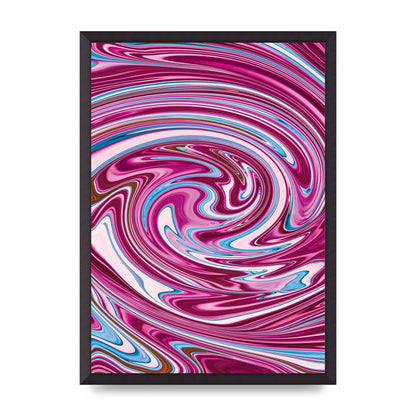 Pink Swirl Printed Poster - A2 framed