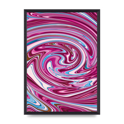 Pink Swirl Printed Poster - A2 framed