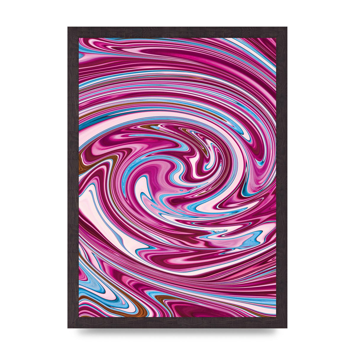Pink Swirl Printed Poster - A3 framed