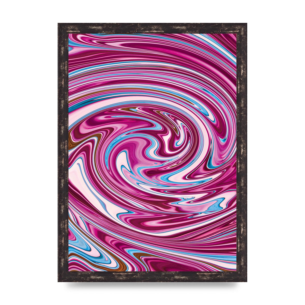 Pink Swirl Printed Poster - A3 framed