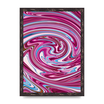 Pink Swirl Printed Poster - A3 framed