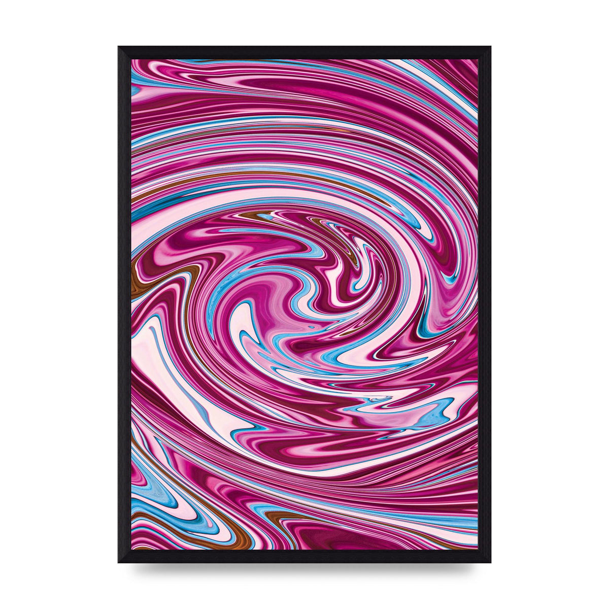 Pink Swirl Printed Poster - A3 framed