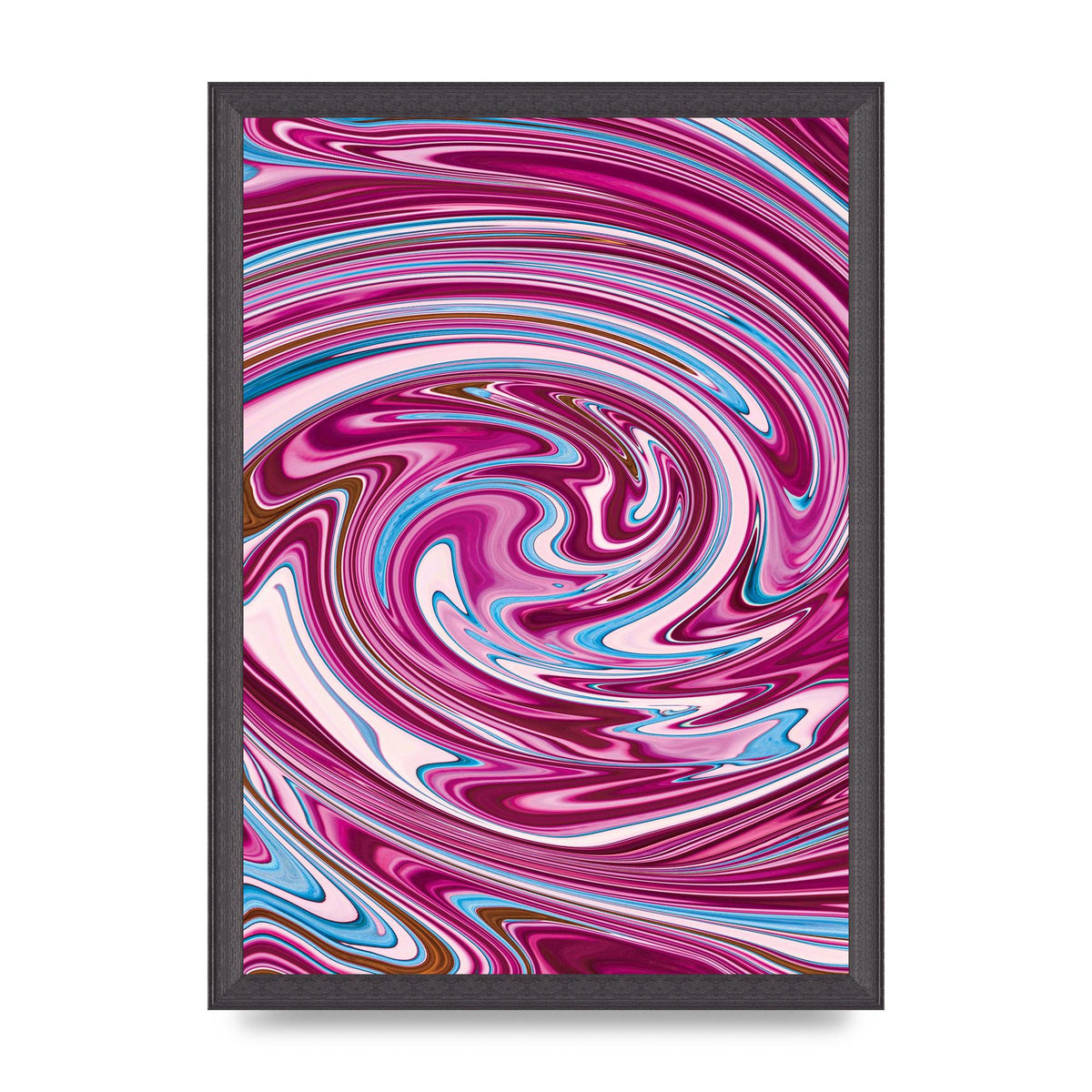 Pink Swirl Printed Poster - A3 framed