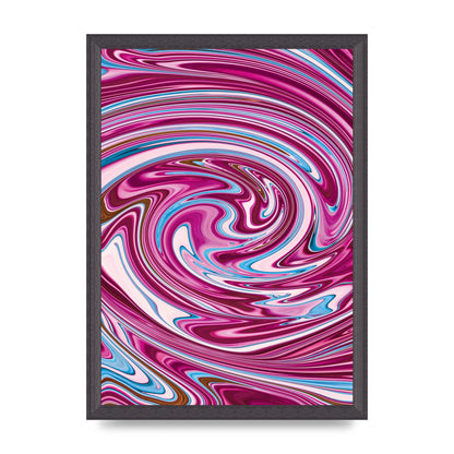 Pink Swirl Printed Poster - A3 framed