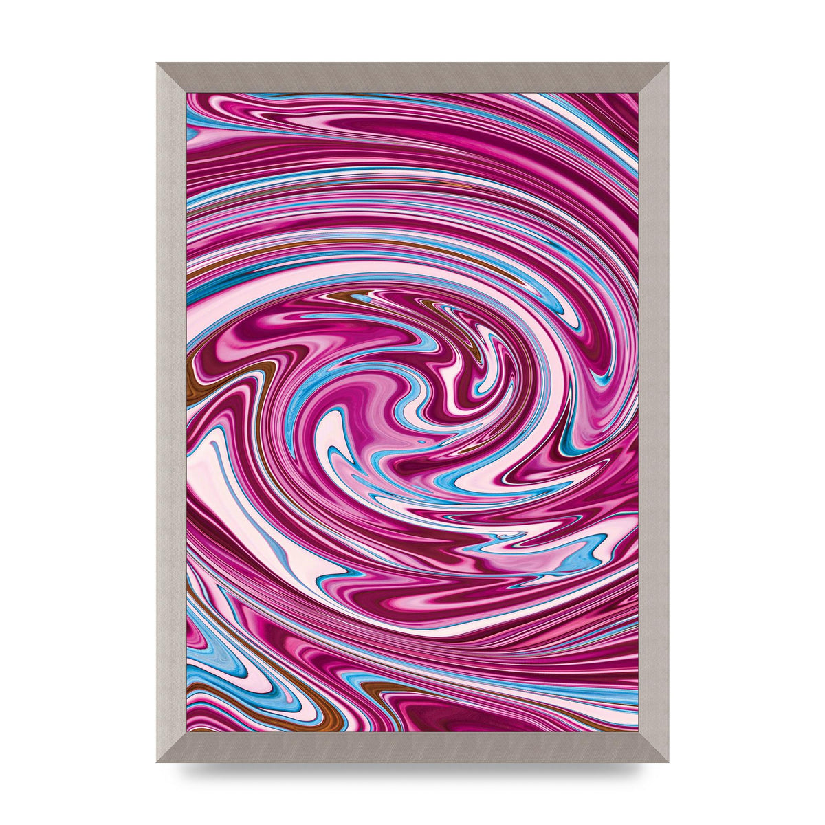 Pink Swirl Printed Poster - A3 framed