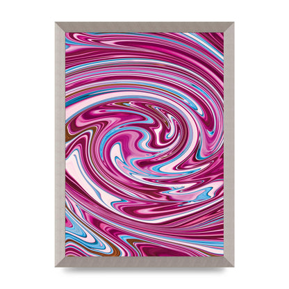 Pink Swirl Printed Poster - A3 framed