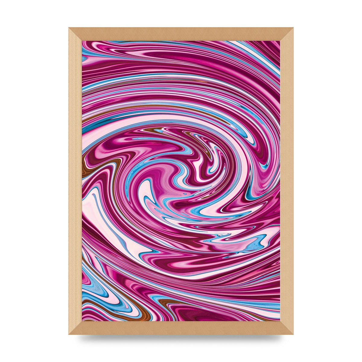 Pink Swirl Printed Poster - A3 framed