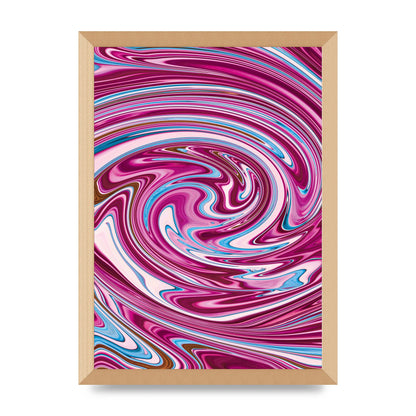 Pink Swirl Printed Poster - A3 framed