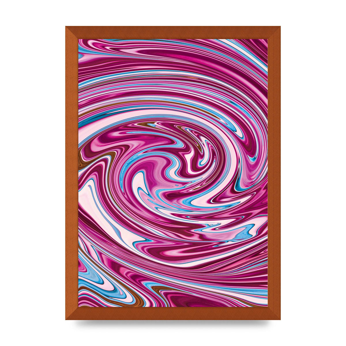 Pink Swirl Printed Poster - A3 framed