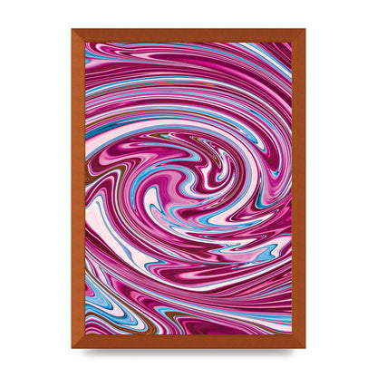 Pink Swirl Printed Poster - A3 framed