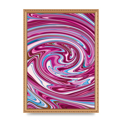 Pink Swirl Printed Poster - A3 framed