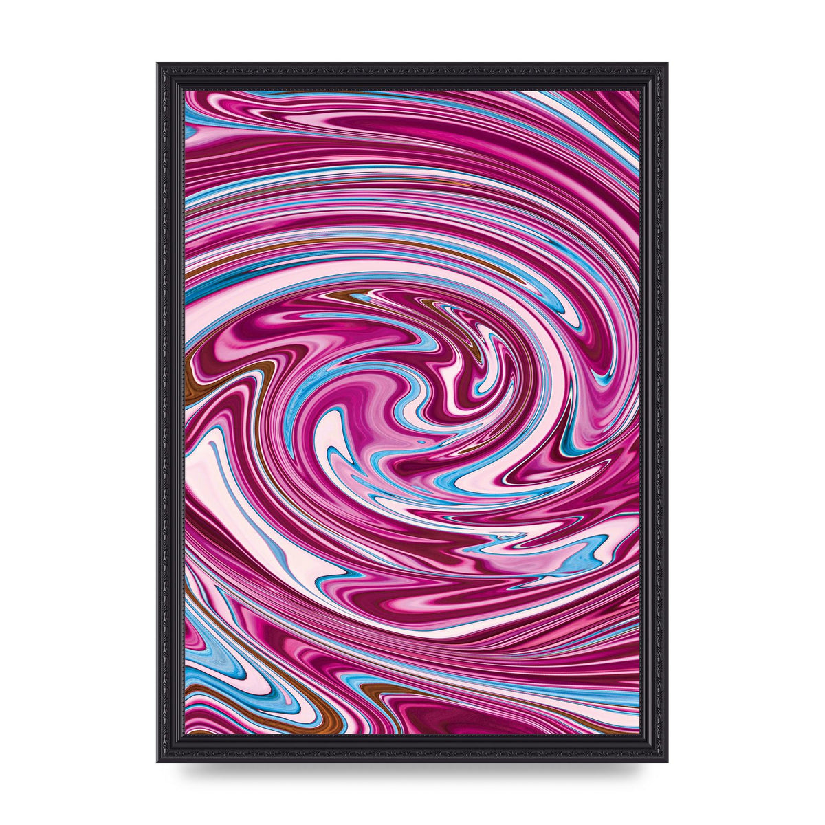 Pink Swirl Printed Poster - A3 framed