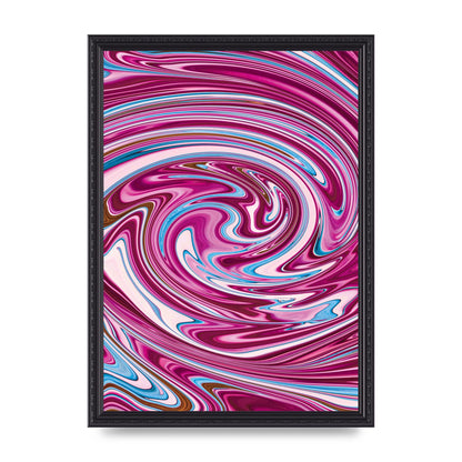 Pink Swirl Printed Poster - A3 framed