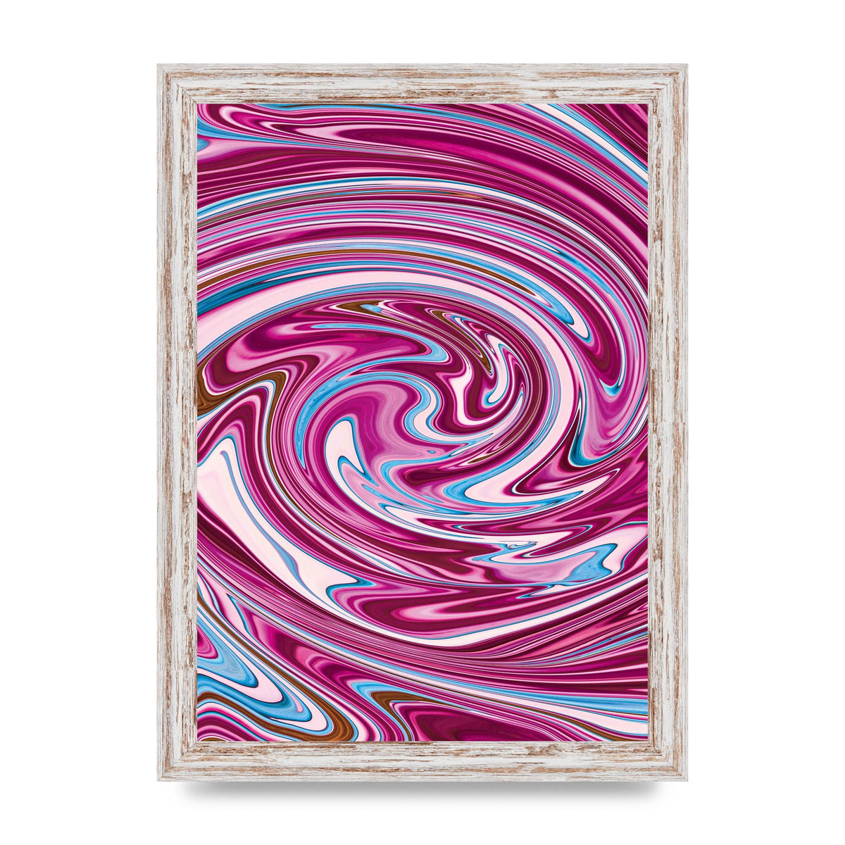 Pink Swirl Printed Poster - A4 framed