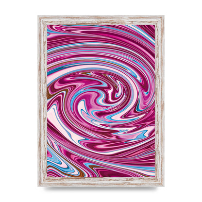 Pink Swirl Printed Poster - A4 framed