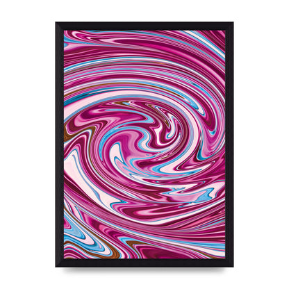 Pink Swirl Printed Poster - A4 framed