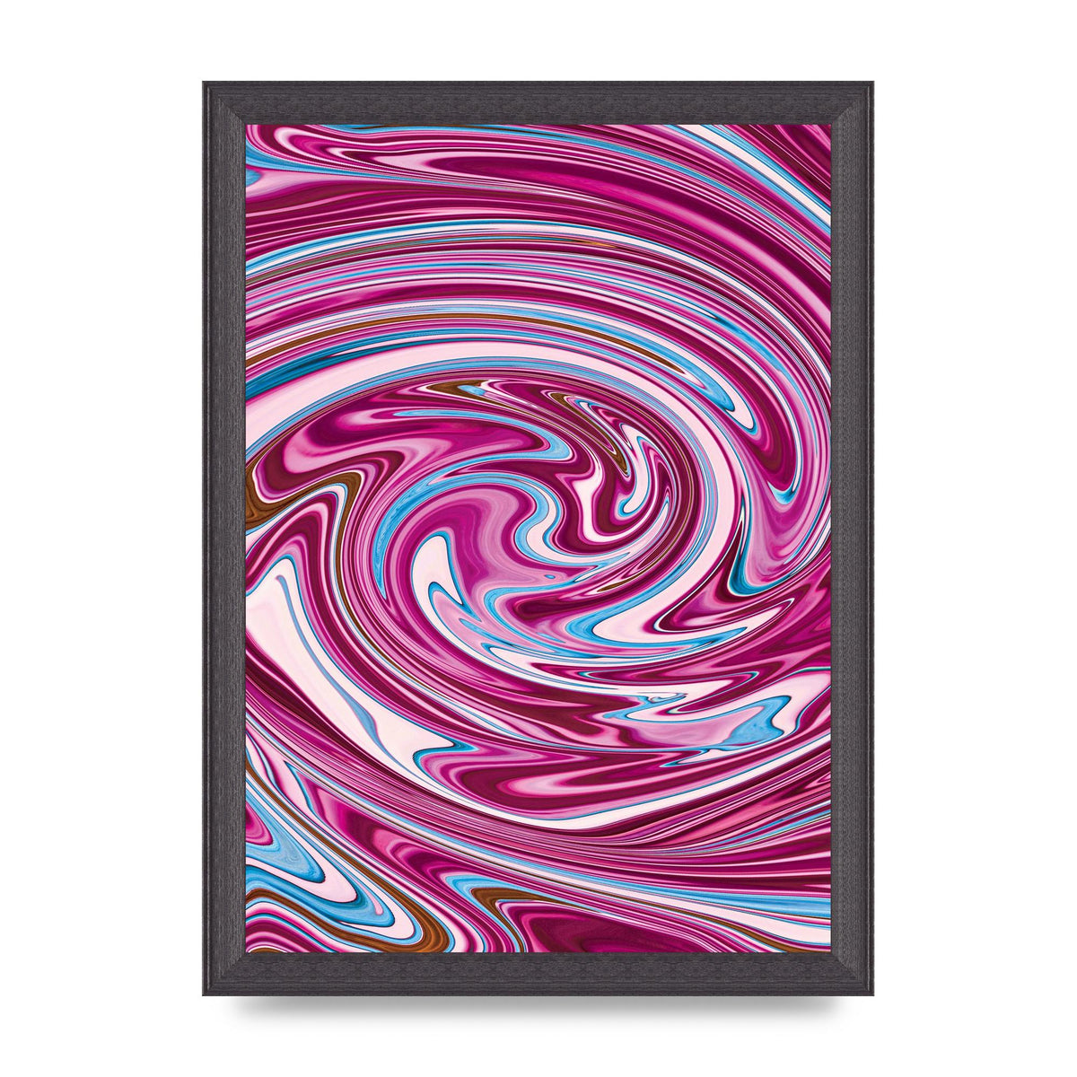 Pink Swirl Printed Poster - A4 framed