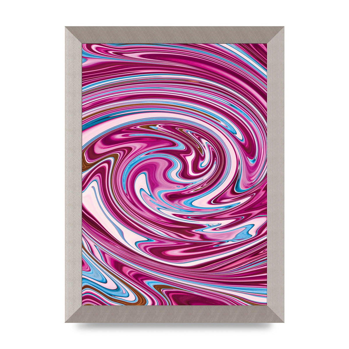 Pink Swirl Printed Poster - A4 framed