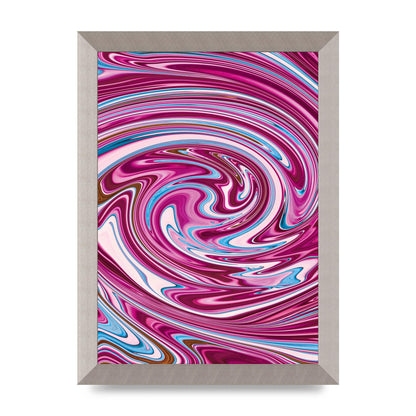 Pink Swirl Printed Poster - A4 framed