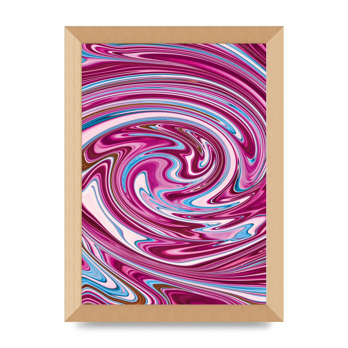 Pink Swirl Printed Poster - A4 framed