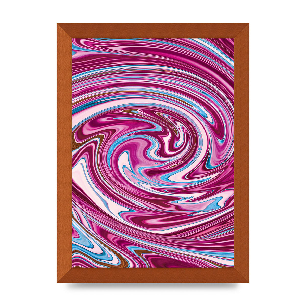 Pink Swirl Printed Poster - A4 framed