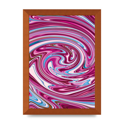 Pink Swirl Printed Poster - A4 framed