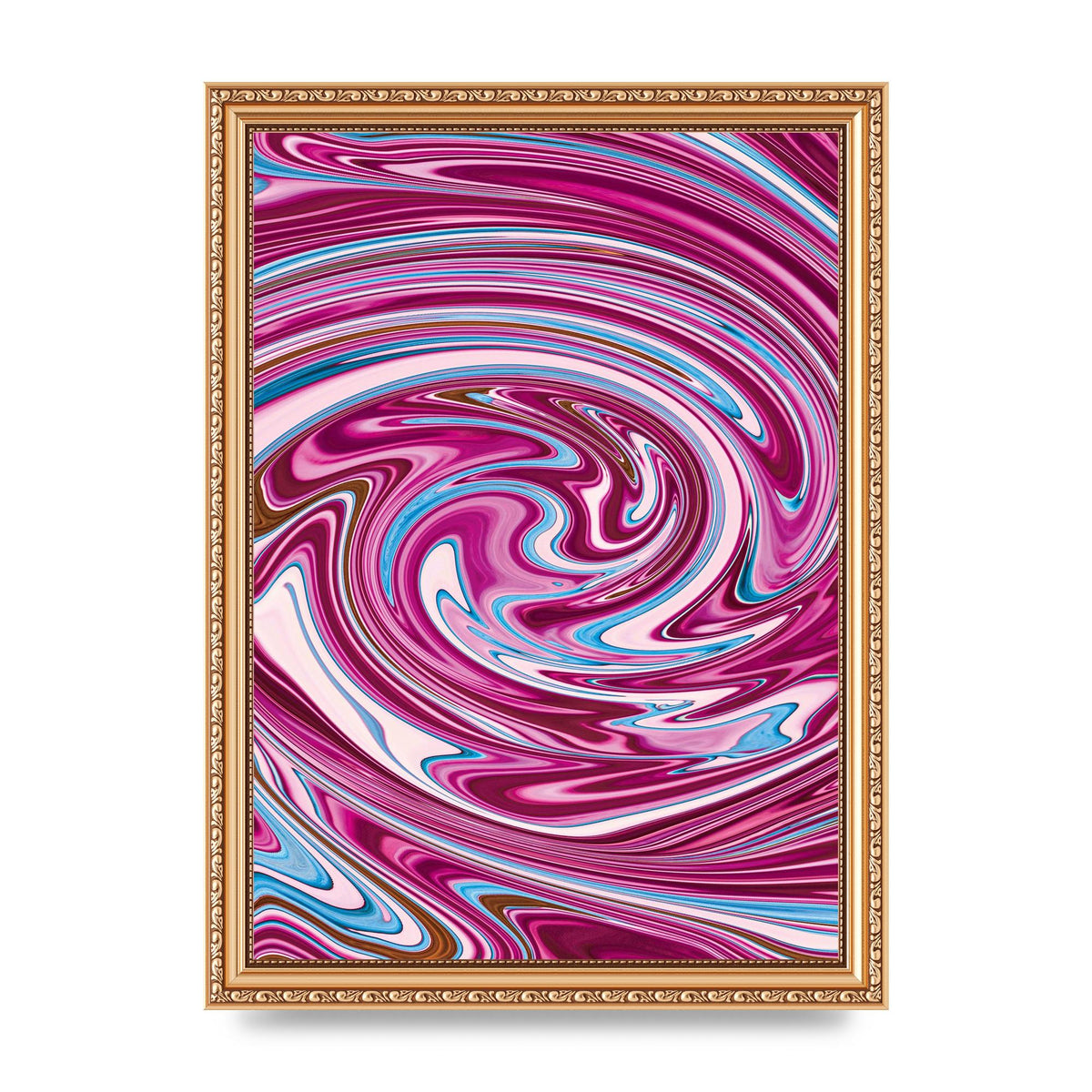Pink Swirl Printed Poster - A4 framed