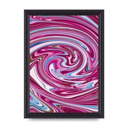 Pink Swirl Printed Poster - A4 framed