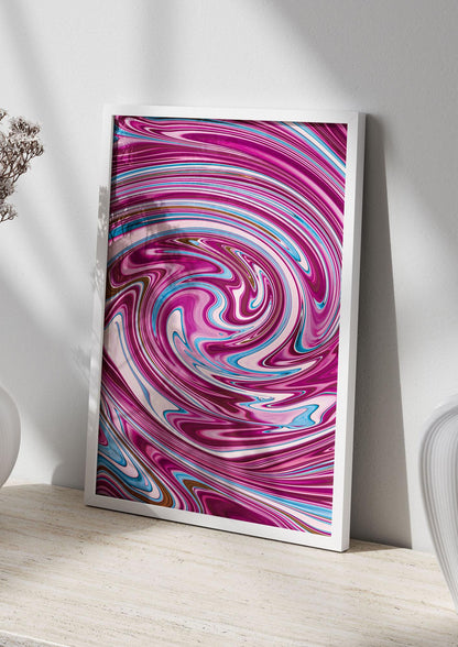 Pink Swirl Printed Poster - living room 2